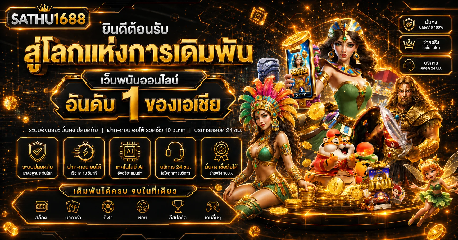 ภาพรวมบริการสล็อตและคาสิโน SATHU1688